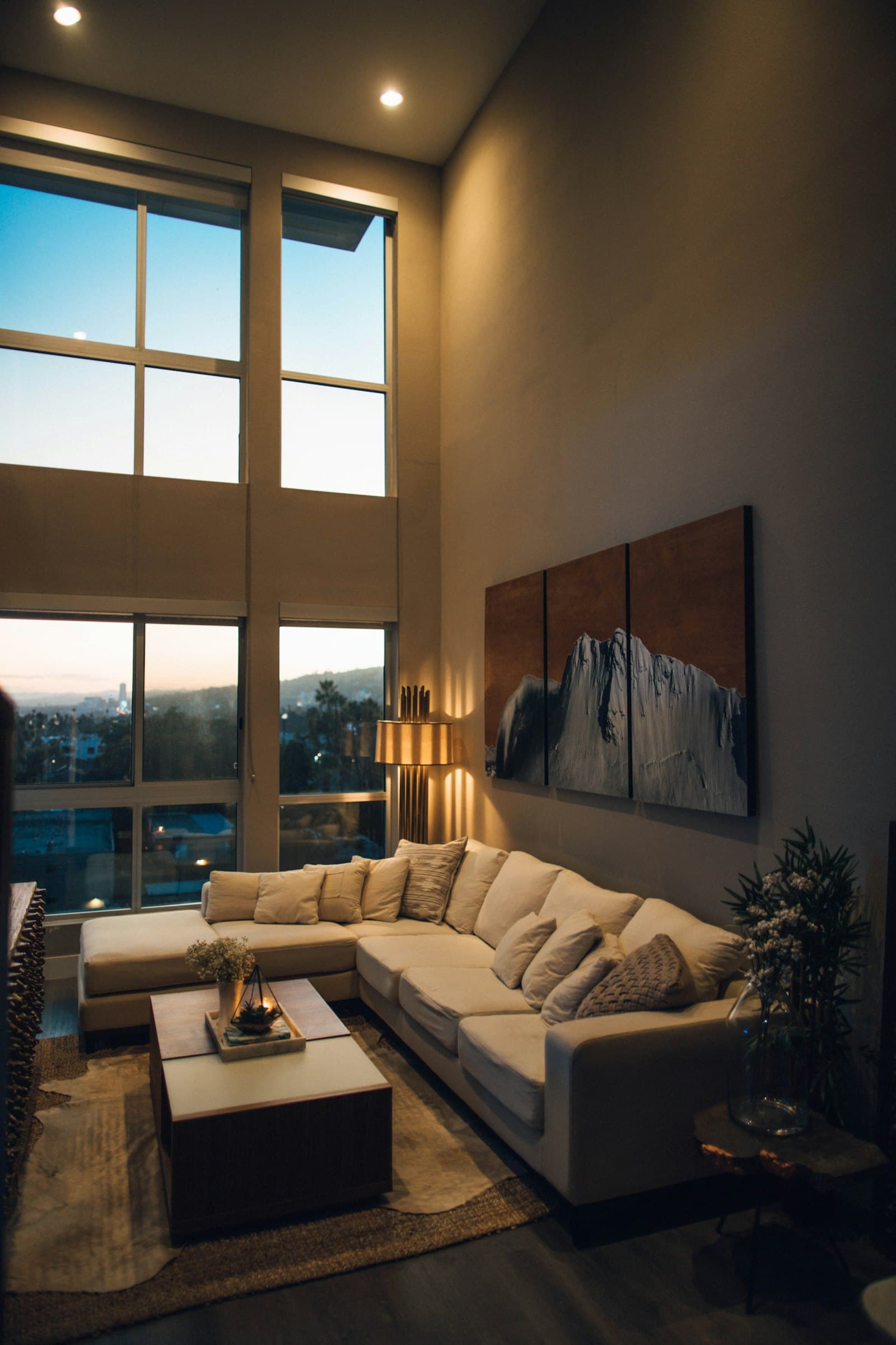 Salón contemporáneo con sofá
